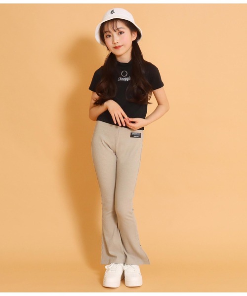 ANAP GiRL(アナップガール)の「リング付ミニネックトップスTシャツ(Tシャツ/カットソー・キッズ・ホワイト/ラベンダー/ブラック×ホワイト/ブラック/グリーン・M/XS/S)」の6枚目の写真