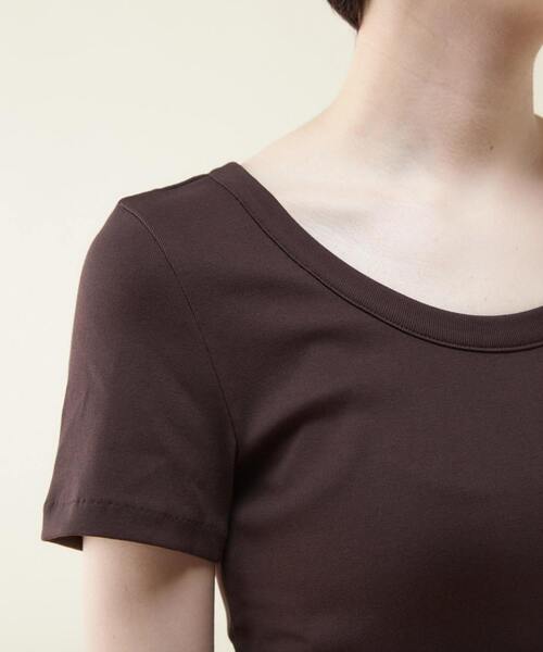 martinique（マルティニーク）の「martinique/フライスTシャツ（Tシャツ/カットソー・レディース・ホワイト/ブラック/ネイビー/ブラウン・FREE）」の11枚目の写真