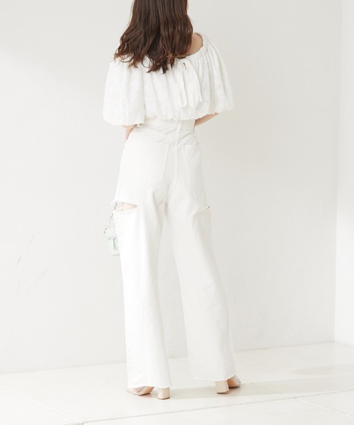 【WEB限定カラーあり】ダメージワイドデニムパンツ