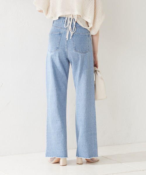 【WEB限定カラーあり】ダメージワイドデニムパンツ