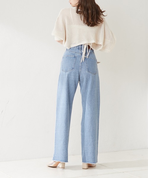 【WEB限定カラーあり】ダメージワイドデニムパンツ