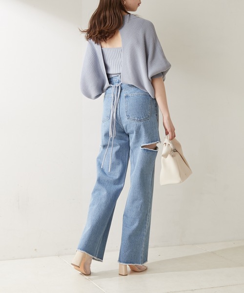 【WEB限定カラーあり】ダメージワイドデニムパンツ