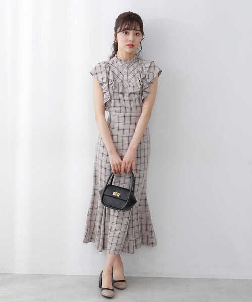 PROPORTION BODY DRESSING（プロポーションボディドレッシング）の「【美人百花6月号タイアップ商品】チェックハイウエストマーメイドスカート / 1212120510（スカート・レディース・ダークグレー/ブラウン系その他/ホワイト系その他・MEDIUM/SMALL）」の9枚目の写真