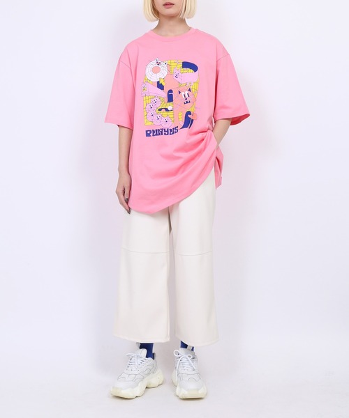 PUNYUS（プニュズ）の「DIGITALキャットTシャツ（Tシャツ/カットソー・レディース・ターコイズブルー/ピンク/ホワイト/イエロー・3/2/1/4）」の10枚目の写真