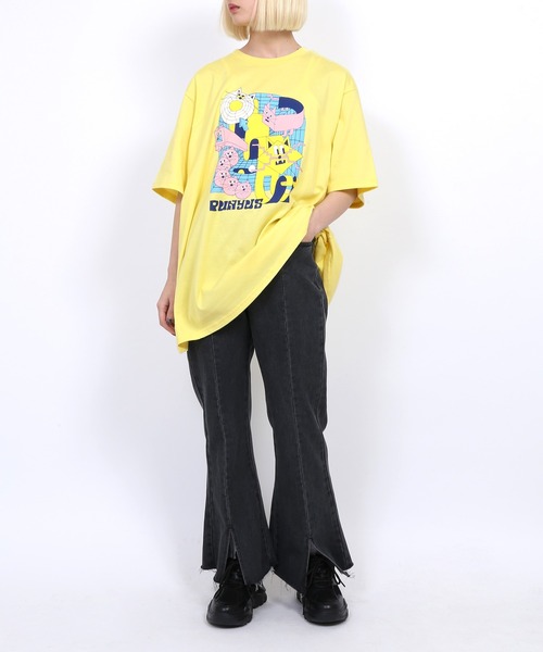 PUNYUS（プニュズ）の「DIGITALキャットTシャツ（Tシャツ/カットソー・レディース・ターコイズブルー/ピンク/ホワイト/イエロー・3/2/1/4）」の7枚目の写真