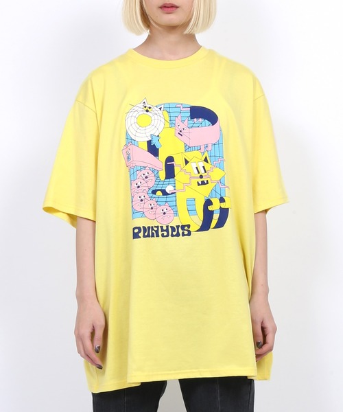 PUNYUS（プニュズ）の「DIGITALキャットTシャツ（Tシャツ/カットソー・レディース・ターコイズブルー/ピンク/ホワイト/イエロー・3/2/1/4）」の6枚目の写真