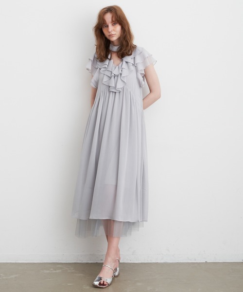 LA BELLE ETUDE(ラベルエチュード)の「チョーカーフリルワンピース(ワンピース・レディース・ライトブルー/ネイビー/グリーン・FREE)」の12枚目の写真