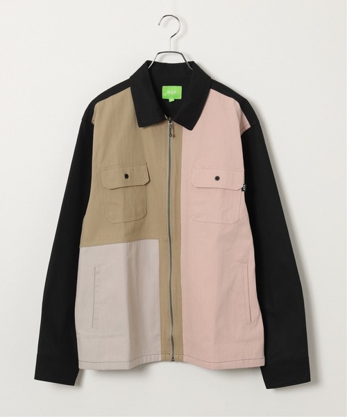 HUF（ハフ）の「【HUF / ハフ】 SPLIT ZIP WORK SHIRT（シャツ/ブラウス・メンズ・ブラック/ダークグリーン・MEDIUM/LARGE）」の6枚目の写真