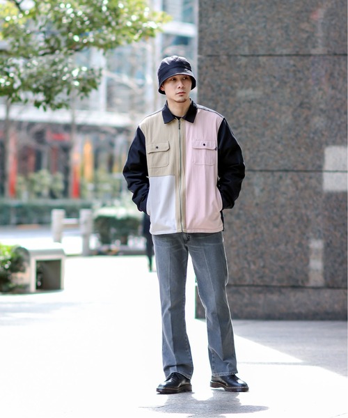 HUF（ハフ）の「【HUF / ハフ】 SPLIT ZIP WORK SHIRT（シャツ/ブラウス・メンズ・ブラック/ダークグリーン・MEDIUM/LARGE）」の4枚目の写真
