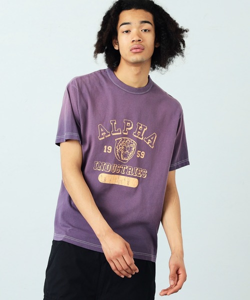 Alpha Industries（アルファインダストリーズ）の「【ユニセックス】ガーメントダイ半袖Tシャツ A.I.（Tシャツ/カットソー・メンズ・アーミー/パープル/レッド・MEDIUM/X-LARGE/LARGE）」の13枚目の写真