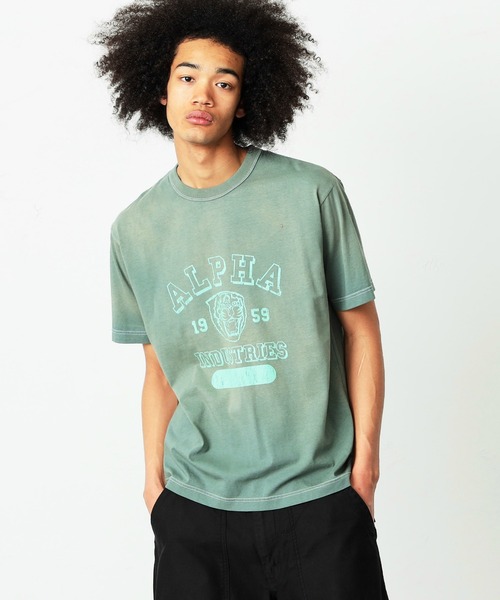 Alpha Industries（アルファインダストリーズ）の「【ユニセックス】ガーメントダイ半袖Tシャツ A.I.（Tシャツ/カットソー・メンズ・アーミー/パープル/レッド・MEDIUM/X-LARGE/LARGE）」の4枚目の写真