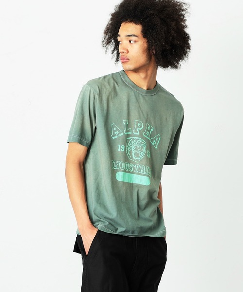 Alpha Industries（アルファインダストリーズ）の「【ユニセックス】ガーメントダイ半袖Tシャツ A.I.（Tシャツ/カットソー・メンズ・アーミー/パープル/レッド・MEDIUM/X-LARGE/LARGE）」の6枚目の写真