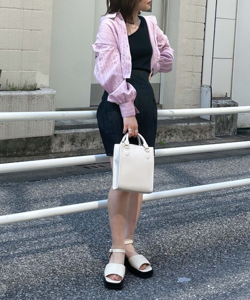 archives（アルシーヴ）の「マルチＷＡＹショートストライプシャツ（シャツ/ブラウス・レディース・イエロー/アイボリー/パープル/ブラック・MEDIUM）」の8枚目の写真