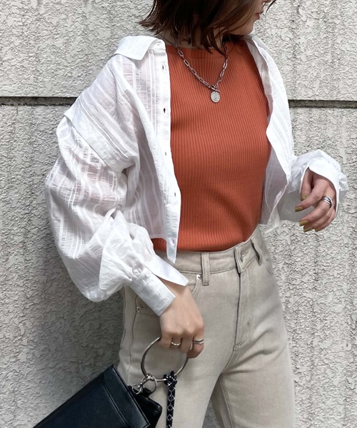 archives（アルシーヴ）の「マルチＷＡＹショートストライプシャツ（シャツ/ブラウス・レディース・イエロー/アイボリー/パープル/ブラック・MEDIUM）」の13枚目の写真