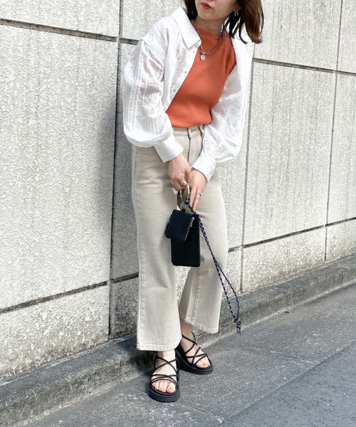 archives（アルシーヴ）の「マルチＷＡＹショートストライプシャツ（シャツ/ブラウス・レディース・イエロー/アイボリー/パープル/ブラック・MEDIUM）」の14枚目の写真