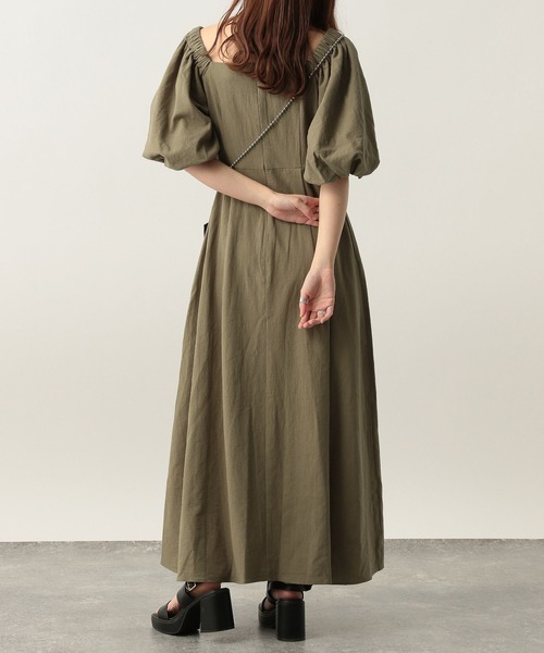 Heather（ヘザー）の「オフショルワンピース　284714（ワンピース・レディース・オフホワイト/カーキ/ブラック/ブラウン系その他/インディゴブルー・FREE）」の8枚目の写真