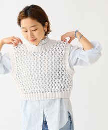 【MIRSTORES/ミアストアズ】コットンメッシュトップス