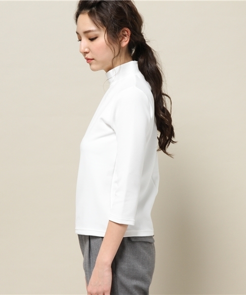 B'2nd re'qua（ビーセカンドレクア）の「B'2nd re'qua （ビーセカンドレクア） ハイネックTOPS (6027)（Tシャツ/カットソー・レディース・ホワイト/ネイビー/イエロー・FREE）」の5枚目の写真