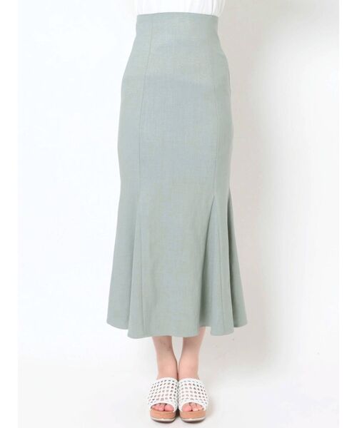 MURUA（ムルーア）の「リネンライクマーメイドスカート【セットアップ着用可能】（スカート・レディース・ベージュ/ブラウン/ブルー・1/2）」の18枚目の写真