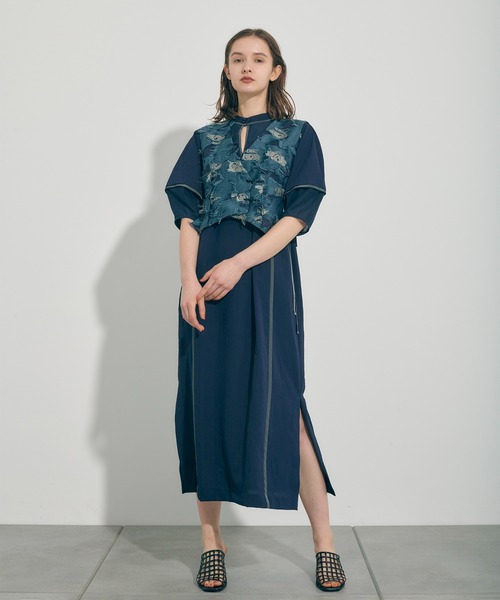 PUBLIC TOKYO（パブリックトウキョウ）の「メッシュウッドヒールサンダル（サンダル・レディース・ブラック/アイボリー・1/2）」の10枚目の写真