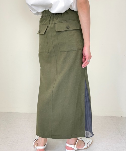 TEVALT(ヴァレット)の「サイドシアー麻混ベイカーSK(スカート・レディース・ベージュ/カーキ/キャメル・38)」の8枚目の写真