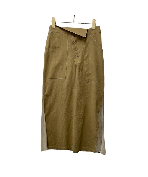 TEVALT(ヴァレット)の「サイドシアー麻混ベイカーSK(スカート・レディース・ベージュ/カーキ/キャメル・38)」の21枚目の写真