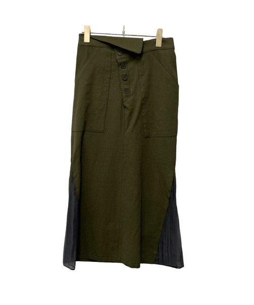 TEVALT(ヴァレット)の「サイドシアー麻混ベイカーSK(スカート・レディース・ベージュ/カーキ/キャメル・38)」の11枚目の写真