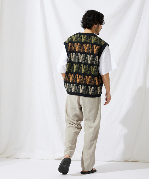 JOURNAL STANDARD（ジャーナルスタンダード）の「【GEOM PATTERN/ジオメパターン】ジャガード ボタンレス ベスト（ベスト・メンズ・ネイビー/アイボリー/クリアブルー/クリアイエロー/コバルトブルー/ブラック・MEDIUM/LARGE）」の8枚目の写真