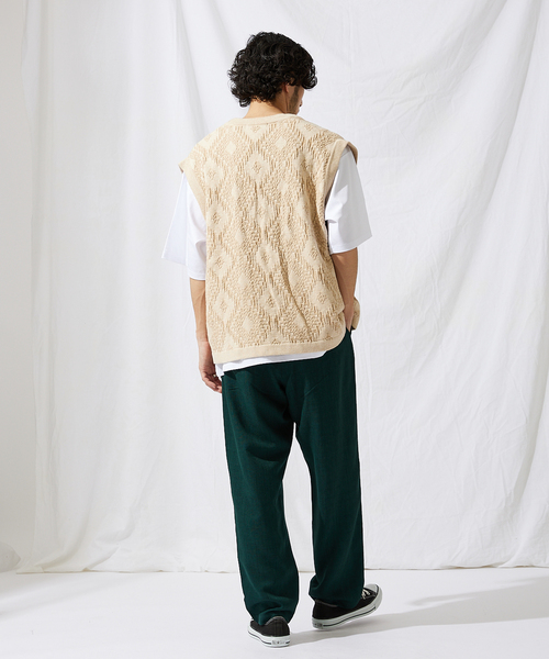 JOURNAL STANDARD（ジャーナルスタンダード）の「【GEOM PATTERN/ジオメパターン】ジャガード ボタンレス ベスト（ベスト・メンズ・ネイビー/アイボリー/クリアブルー/クリアイエロー/コバルトブルー/ブラック・MEDIUM/LARGE）」の14枚目の写真