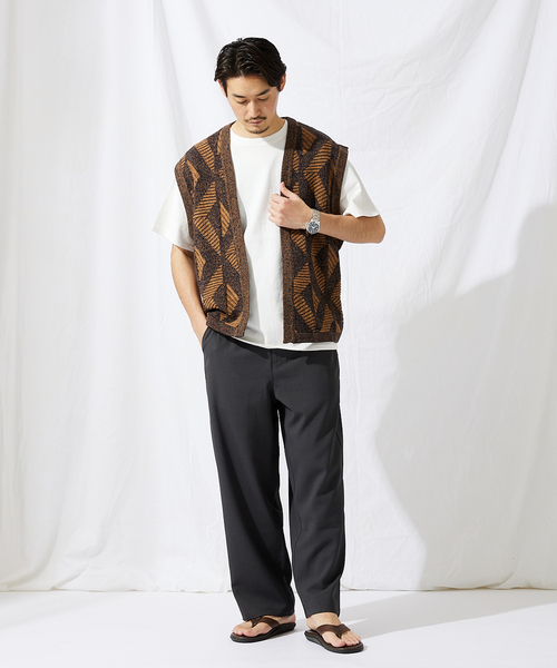 JOURNAL STANDARD（ジャーナルスタンダード）の「【GEOM PATTERN/ジオメパターン】ジャガード ボタンレス ベスト（ベスト・メンズ・ネイビー/アイボリー/クリアブルー/クリアイエロー/コバルトブルー/ブラック・MEDIUM/LARGE）」の18枚目の写真