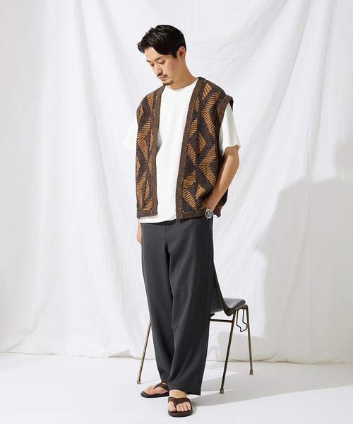 JOURNAL STANDARD（ジャーナルスタンダード）の「【GEOM PATTERN/ジオメパターン】ジャガード ボタンレス ベスト（ベスト・メンズ・ネイビー/アイボリー/クリアブルー/クリアイエロー/コバルトブルー/ブラック・MEDIUM/LARGE）」の20枚目の写真