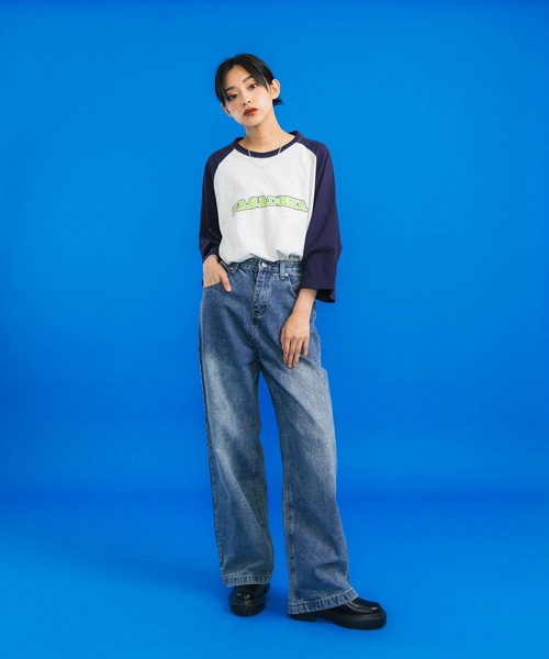 Ressaca(レサーカ)の「オーバーサイズ 別注 カレッジロゴ プリントラグランTシャツ(Tシャツ/カットソー・メンズ・ホワイト/グリーン/オートミール/ブラック/ブルー・M/L/XL)」の20枚目の写真