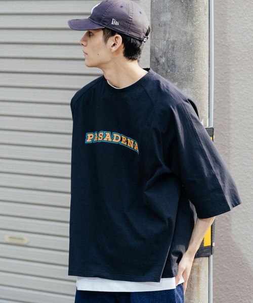 Ressaca(レサーカ)の「オーバーサイズ 別注 カレッジロゴ プリントラグランTシャツ(Tシャツ/カットソー・メンズ・ホワイト/グリーン/オートミール/ブラック/ブルー・M/L/XL)」の16枚目の写真