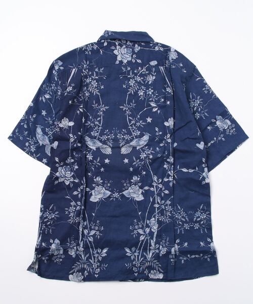 BOHEMIANS（ボヘミアンズ）の「BOHEMIANS/ボヘミアンズ　INDIGO NIGHTINGALE DG S/S OPEN SHIRTS　BS-88（シャツ/ブラウス・メンズ・ネイビー・LARGE/MEDIUM/X-LARGE）」の2枚目の写真