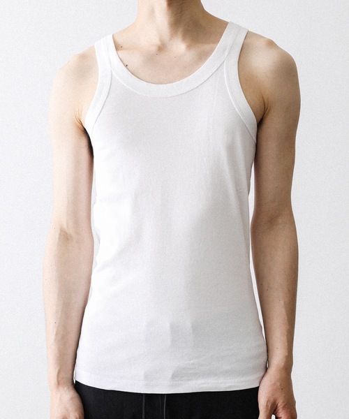 ATTACHMENT（アタッチメント）の「【 直営店・ZOZOTOWN限定 】フレスカファインハイゲージフライス / FRESCA FINE HIGH GAUGE FRIES TANK TOP（タンクトップ・メンズ・ホワイト/ライトグレー/ブラック・3/2/1）」の5枚目の写真