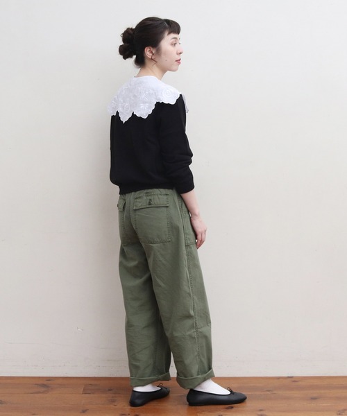 My Fav. CHILD WOMAN（マイファブチャイルドウーマン）の「綿ツイル　製品硫化染めファティーグパンツ（その他パンツ・レディース・カーキ・38/36）」の3枚目の写真