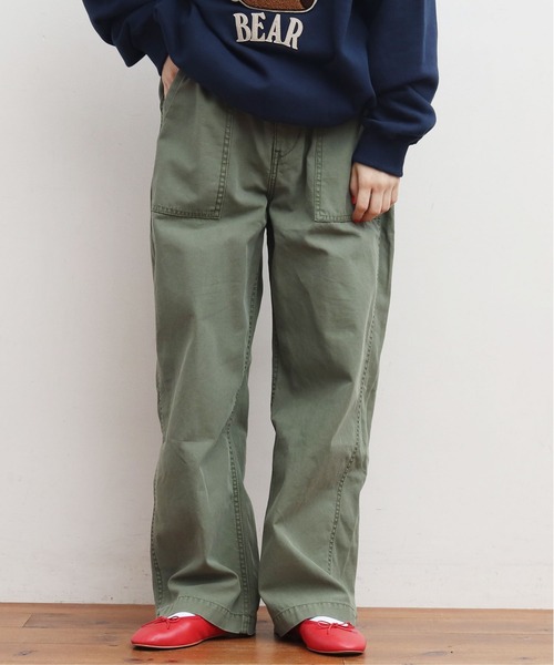 My Fav. CHILD WOMAN（マイファブチャイルドウーマン）の「綿ツイル　製品硫化染めファティーグパンツ（その他パンツ・レディース・カーキ・38/36）」の2枚目の写真
