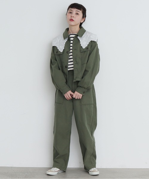 My Fav. CHILD WOMAN（マイファブチャイルドウーマン）の「綿ツイル　製品硫化染めファティーグパンツ（その他パンツ・レディース・カーキ・38/36）」の20枚目の写真