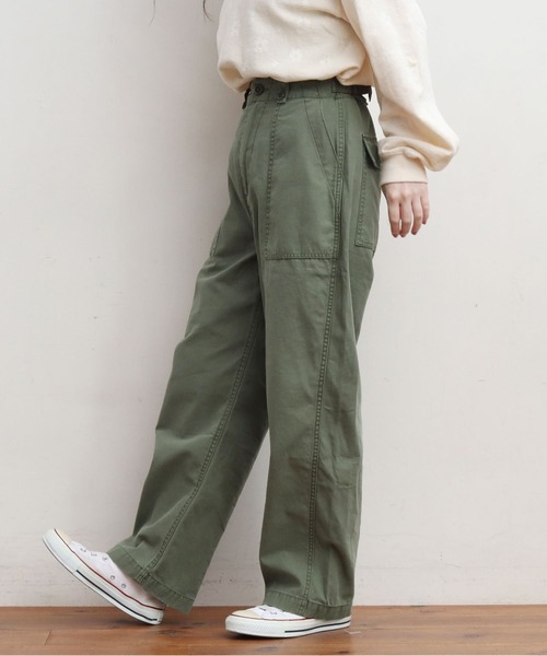 My Fav. CHILD WOMAN（マイファブチャイルドウーマン）の「綿ツイル　製品硫化染めファティーグパンツ（その他パンツ・レディース・カーキ・38/36）」の10枚目の写真