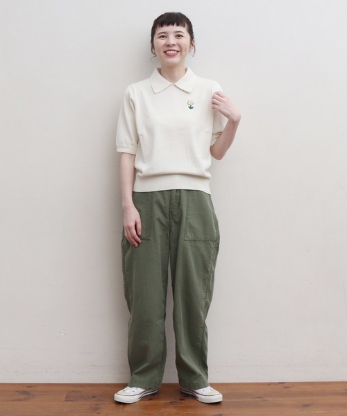 My Fav. CHILD WOMAN（マイファブチャイルドウーマン）の「綿ツイル　製品硫化染めファティーグパンツ（その他パンツ・レディース・カーキ・38/36）」の22枚目の写真