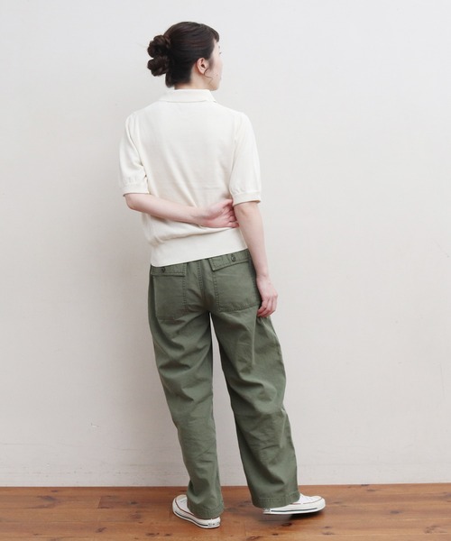 My Fav. CHILD WOMAN（マイファブチャイルドウーマン）の「綿ツイル　製品硫化染めファティーグパンツ（その他パンツ・レディース・カーキ・38/36）」の19枚目の写真