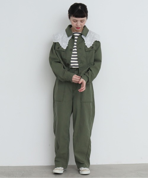 My Fav. CHILD WOMAN（マイファブチャイルドウーマン）の「綿ツイル　製品硫化染めファティーグパンツ（その他パンツ・レディース・カーキ・38/36）」の12枚目の写真