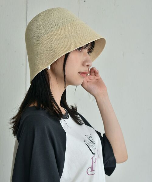 casita(RETRO GIRL)（カシータ）の「サーモチューリップHAT（ハット・レディース・ブラック/ブラウン/オフホワイト・ONE SIZE）」の2枚目の写真
