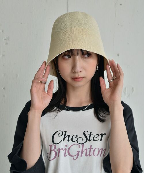 casita(RETRO GIRL)（カシータ）の「サーモチューリップHAT（ハット・レディース・ブラック/ブラウン/オフホワイト・ONE SIZE）」の6枚目の写真