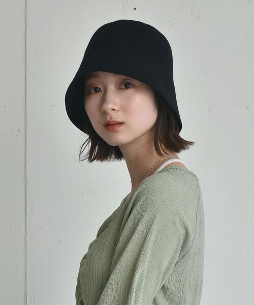 casita(RETRO GIRL)（カシータ）の「サーモチューリップHAT（ハット・レディース・ブラック/ブラウン/オフホワイト・ONE SIZE）」の8枚目の写真