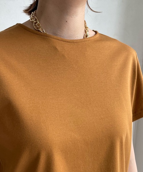 DouDou(ドゥドゥ)の「【WEB限定】バックパールTEE(Tシャツ/カットソー・レディース・ブラウン/オフホワイト/ブラック・FREE)」の11枚目の写真