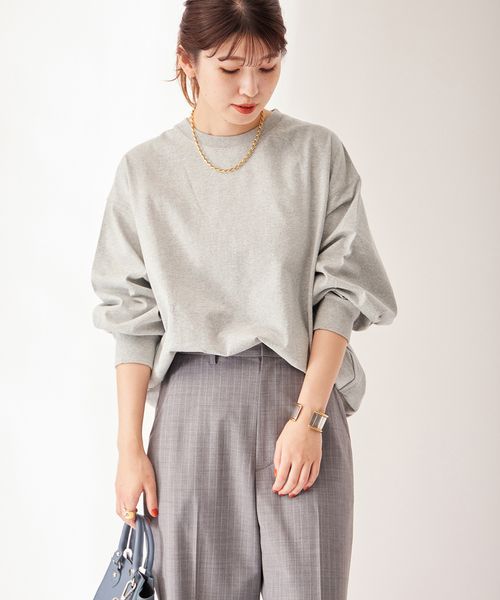 JOURNAL STANDARD（ジャーナルスタンダード）の「タックスウェットシャツ（Tシャツ/カットソー・レディース・ホワイト/ネイビー系1/グリーン系その他/ブラック系その他/グレー/ブラック・FREE）」の4枚目の写真