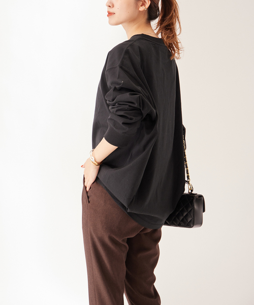 JOURNAL STANDARD（ジャーナルスタンダード）の「タックスウェットシャツ（Tシャツ/カットソー・レディース・ホワイト/ネイビー系1/グリーン系その他/ブラック系その他/グレー/ブラック・FREE）」の9枚目の写真