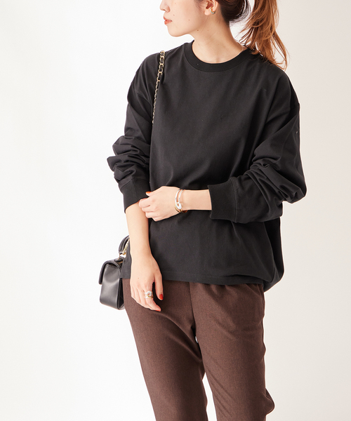 JOURNAL STANDARD（ジャーナルスタンダード）の「タックスウェットシャツ（Tシャツ/カットソー・レディース・ホワイト/ネイビー系1/グリーン系その他/ブラック系その他/グレー/ブラック・FREE）」の11枚目の写真