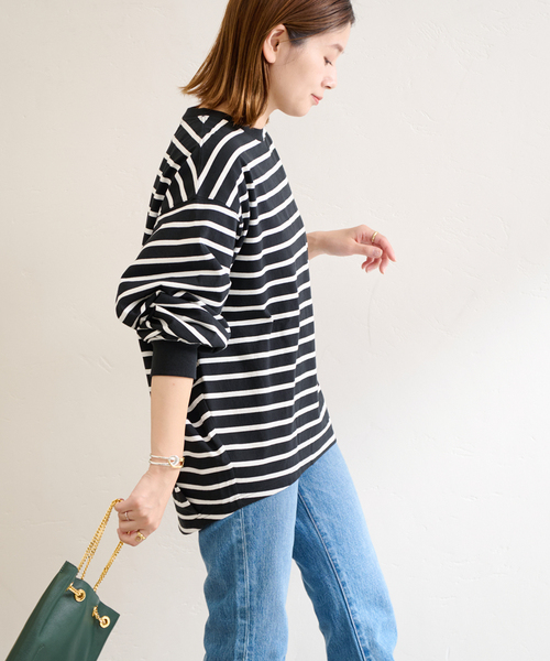 JOURNAL STANDARD（ジャーナルスタンダード）の「タックスウェットシャツ（Tシャツ/カットソー・レディース・ホワイト/ネイビー系1/グリーン系その他/ブラック系その他/グレー/ブラック・FREE）」の14枚目の写真